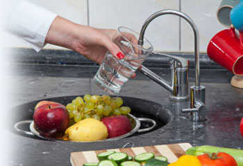 Kitchen sink filtered water tap.