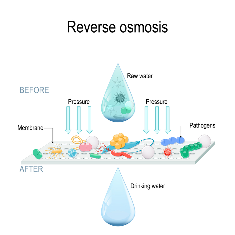 Graphic showing contaminants Removed by Roverse Osmosis.